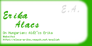 erika alacs business card